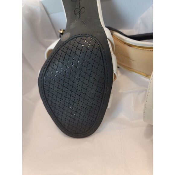 Jessica Simpson Black White High Heel Leather Strappy Sandals Maselli 7.5 - Picture 12 of 14